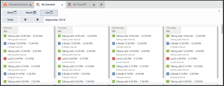 Interaction Connect - My Schedule
