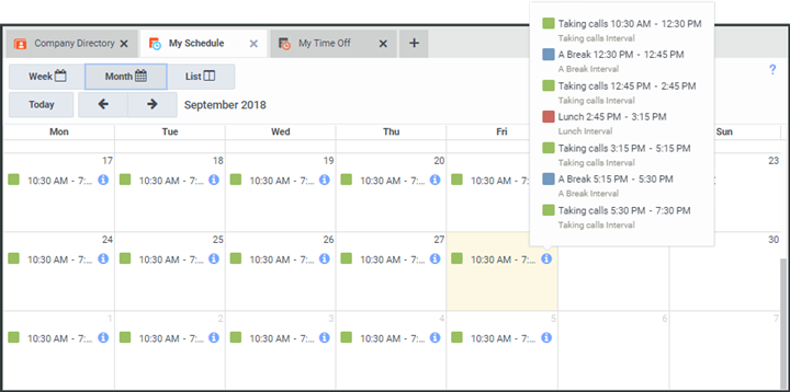 Interaction Connect - My Schedule
